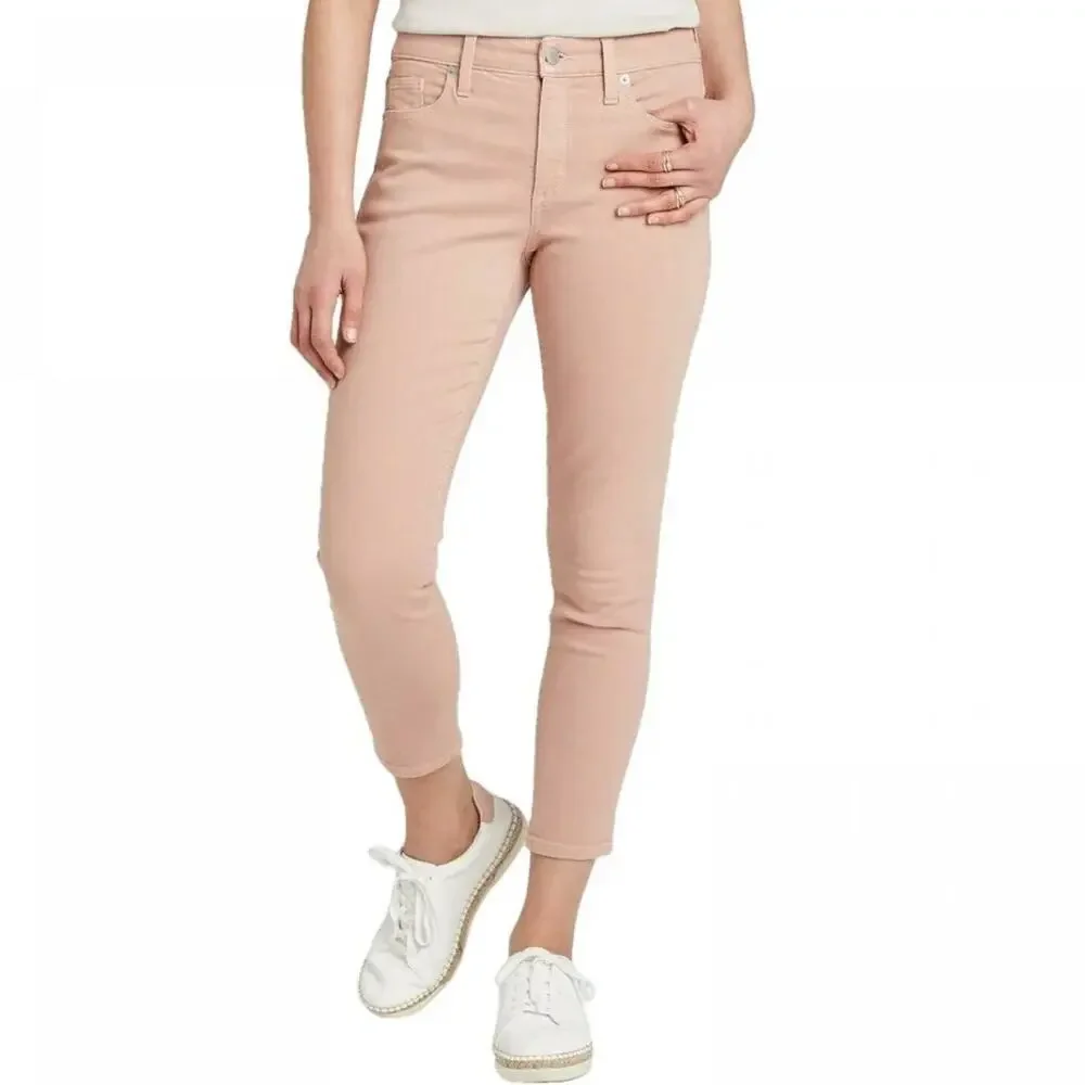 Universal Thread Womens High Rise Skinny Crop Jeans 6/28 Rose Pink Retro Stretch